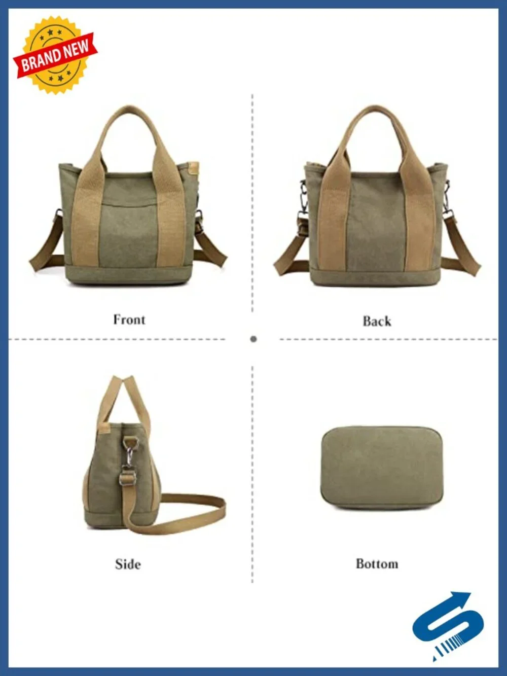 Canvas Satchel Handbag with Adjustable Strap | Women's Casual Crossbody